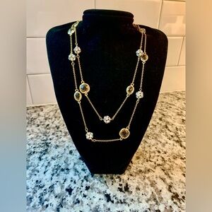 Stella & Dot Amber / Gold Tone Long Layering Necklace